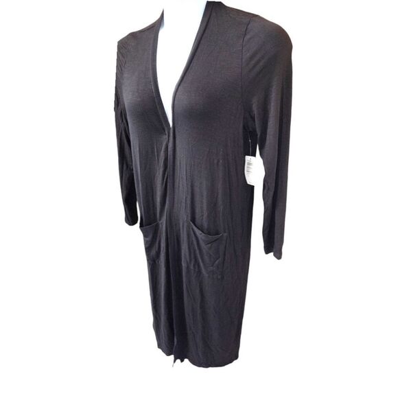 TORRID SOFTβBLACK SLUB LONG Cardigan Size 0=L 12 - Picture 4 of 16